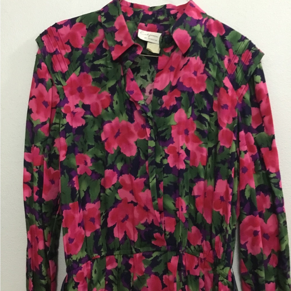 Vintage California Design By Dorothy Samuel Floral Belted Dress